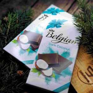 Темный шоколад с кокосовой стружкой Belgian